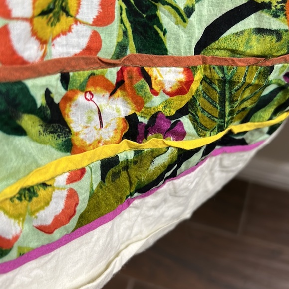 Coldwater Creek Tropical Green Floral Print 3 Tiered Cotton Skirt 1X - Picture 12 of 12